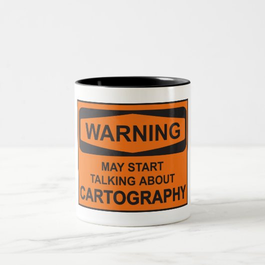 Warnung kann beginnen, über Kartographie zu sprech Zweifarbige Tasse (Mittel)