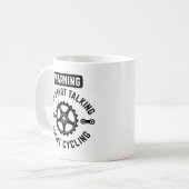 Warnung kann beginnen, über Radfahren zu sprechen Kaffeetasse (Vorderseite Links)