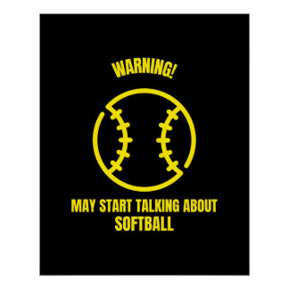 Warnung kann beginnen, über Softball lustige Bas z Poster