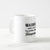 Warnung kann beginnen, über Trampolining Geschenk  Kaffeetasse (Vorderseite Links)