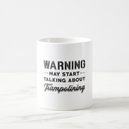 Warnung kann beginnen, über Trampolining Geschenk  Kaffeetasse (Mittel)