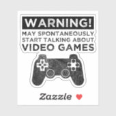 Warnung kann beginnen, über Videospiele zu spreche Aufkleber (Blatt)