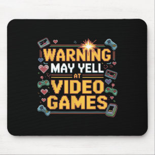 Warnung Kann Bei Videospielen Schreien Lustige Gam Mousepad