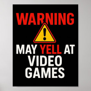 Warnung Kann Bei Videospielen Schreien - PC-Gaming Poster