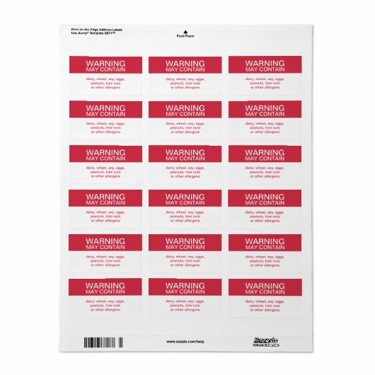 Warnung kann benutzerdefinierte Inhaltsstoffe enth Adressaufkleber (Vorne)