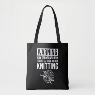 Warnung - Kann damit beginnen, über Stricken zu sp Tasche
