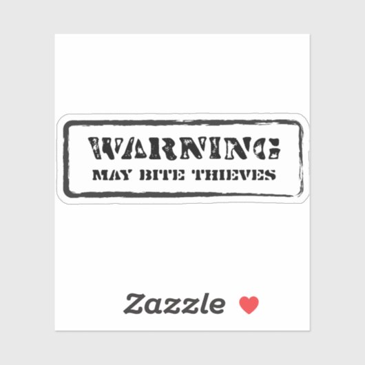 Warnung: Kann Diebe beißen Sticker (Blatt)