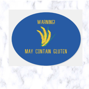 Warnung kann Gluten enthalten Runder Aufkleber