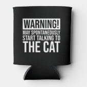 Warnung! kann mit der Katze sprechen Dosenkühler (Vorderseite)