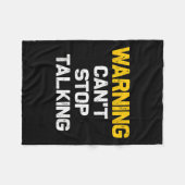 Warnung kann nicht aufhören zu reden _ Funny Sarca Fleecedecke (Vorderseite (Horizontal))