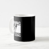 Warnung Kann Plötzlich Anfangen Über Kickboxen Zu Kaffeetasse (Vorderseite Links)