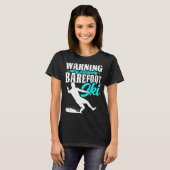Warnung kann plötzlich barfuß Ski fahren humorvoll T-Shirt (Vorne ganz)