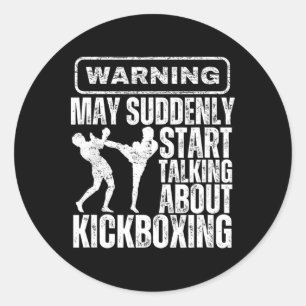 Warnung Kann Plötzlich Über Kickboxen Reden Beginn Runder Aufkleber