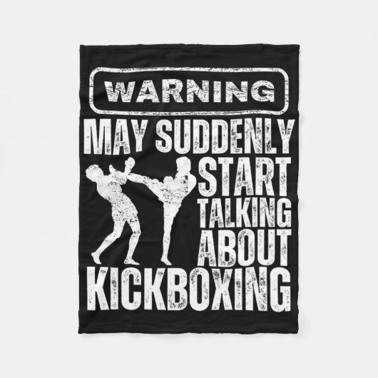 Warnung Kann Plötzlich Über Kickboxen Reden Fleecedecke (Vorderseite)