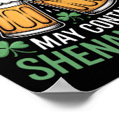 Warnung Kann Possen Enthalten St Patricks Day Bier Poster (Ecke)