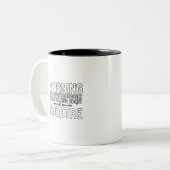 Warnung kann spontan ins Gesprächstheater einsteig Zweifarbige Tasse (Vorderseite Links)