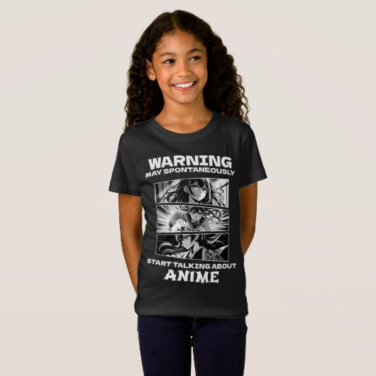 Warnung kann spontan über Anime sprechen T-Shirt (Vorne ganz)