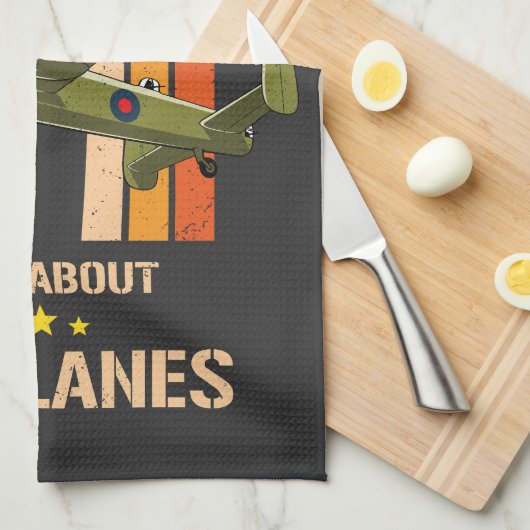 Warnung kann spontan über Flugzeuge sprechen Geschirrtuch (Viertel Falte)