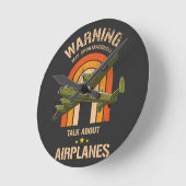Warnung kann spontan über Flugzeuge sprechen Runde Wanduhr (Winkel)