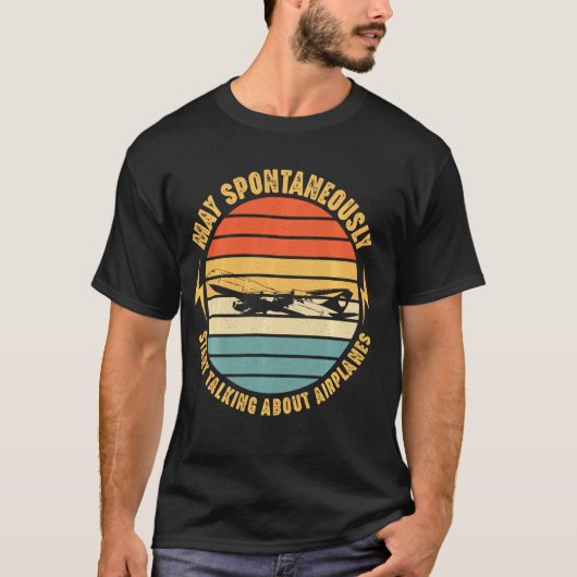 Warnung kann spontan über Flugzeugspass sprechen T-Shirt (Vorderseite)
