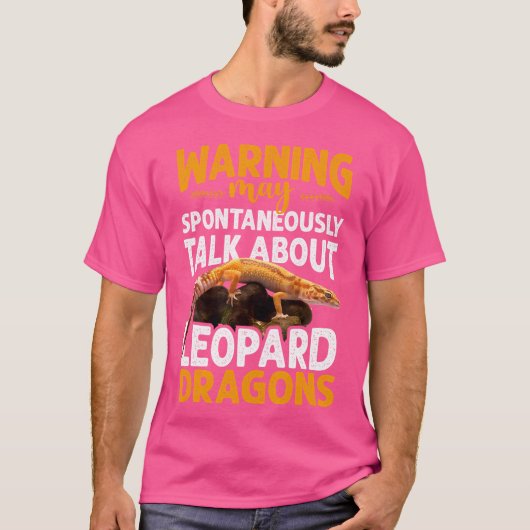 Warnung kann spontan über Leopard Gecko sprechen T-Shirt (Vorderseite)