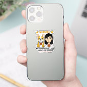 Warnung Kann über ihren Frenchie lustigen Design s Aufkleber (Telefon)