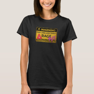 Warnung kann unerwartet Rage Quit Gamer Video Gam T-Shirt