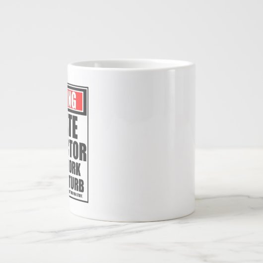 Warnung Karate Instructor hart am Arbeitsplatz Jumbo-Tasse (Vorderseite)