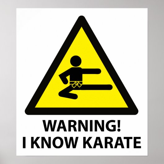 Warnung Karate Poster (Vorne)