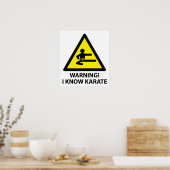 Warnung Karate Poster (Küche)