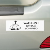 Warnung! Katholischer Befehlshaber Autoaufkleber (Auf Auto)