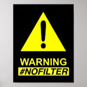 Warnung Kein Filter Lautsprecher Poster (Vorne)