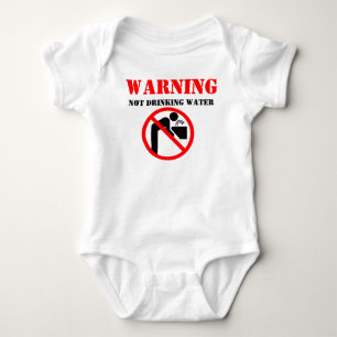 Warnung, kein Wasser zu trinken Baby Strampler