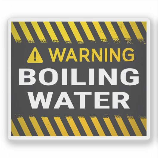 Warnung Kochendes Wasser Aufkleber (Vorderseite)