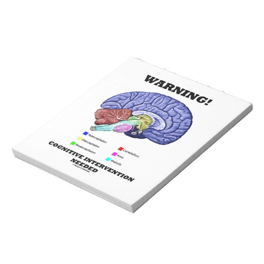 Warnung! Kognitive Intervention erforderlich Notizblock (Rotiert)