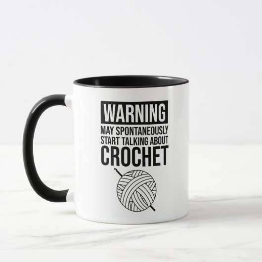 Warnung - Könnte anfangen, über Häkeln zu sprechen Tasse (Links)