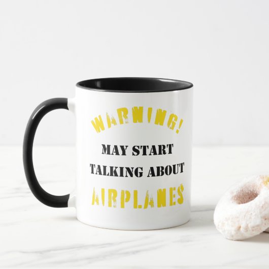 Warnung könnte beginnen, über Flugzeuge zu spreche Tasse (Mit Donut)