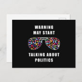 Warnung könnte beginnen, über Politik zu sprechen Postkarte (Vorne/Hinten)