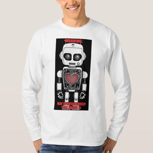 Warnung: Könnte über KI sprechen Männer Weiße Lang T-Shirt (Vorderseite)