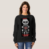 Warnung: Könnte über KI sprechen Schwarzes Sweatsh Sweatshirt (Vorne ganz)