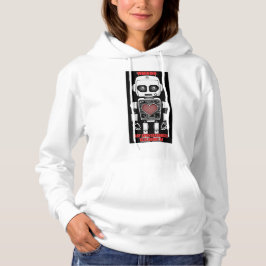 Warnung: Könnte über KI sprechen Weiße Kapuzenjack Hoodie
