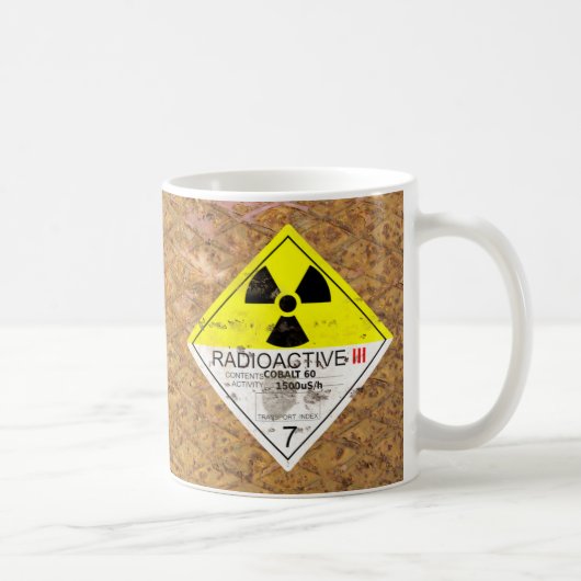 Warnung! Korrodierter Kobalt 60 Kat.3 Zeichen Kaffeetasse (Rechts)
