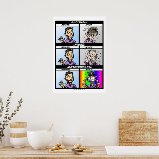 Warnung: Krafträder sind süchtig (aber wert) Poster (Küche)