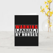 Warnung leicht von Pferden abgelenkt Funny Quotes Karte (Gelbe Blume)