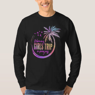 Warnung Mädchen Reise in Bewegung Urlaub T-Shirt