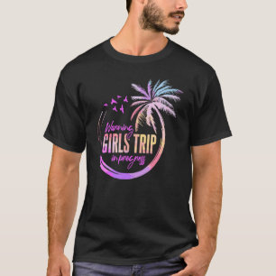 Warnung Mädchen Reise in Bewegung Urlaub T-Shirt