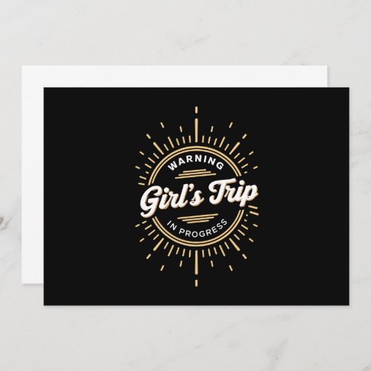 Warnung Mädchen Reise in Progress Sommerurlaub Einladung (Vorne/Hinten)