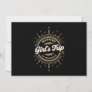 Warnung Mädchen Reise in Progress Sommerurlaub Einladung