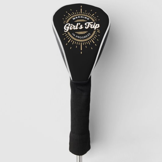 Warnung Mädchen Reise in Progress Sommerurlaub Golf Headcover (Vorderseite)