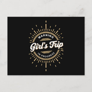 Warnung Mädchen Reise in Progress Sommerurlaub Postkarte